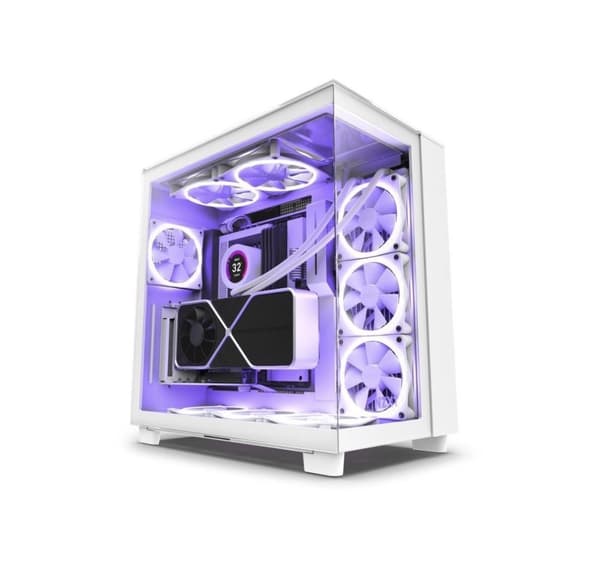 Fodral, Nzxt, h9 elite (miditower, fodralprodukten har transparent panel, ingår ej, atx, microatx, miniitx, färg vit) Vit