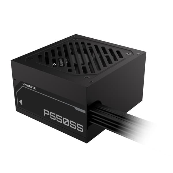 Strømforsyning 550 watt (effektivitet 80 plus sølv, pfc active, mtbf 100000 timer, gp-p550ss), Gigabyte Sort