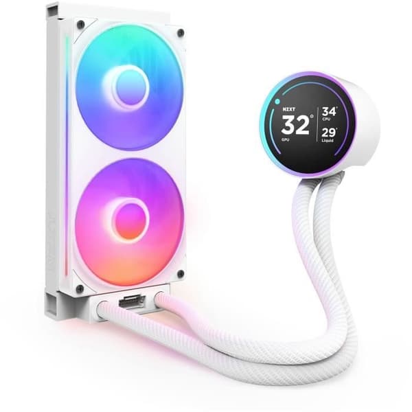 NZXT Kraken Elite 240 RGB - CPU AIO vätskekylare - 240mm radiator - F240 RGB-fläkt - IPS LCD 2,72'