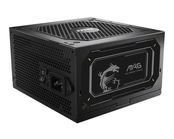 Strømforsyning mag a850gl PCie5 ii (850 watt, effektivitet 80 pluss gull, pfc active, maga850glPCie5ii), Msi Sort