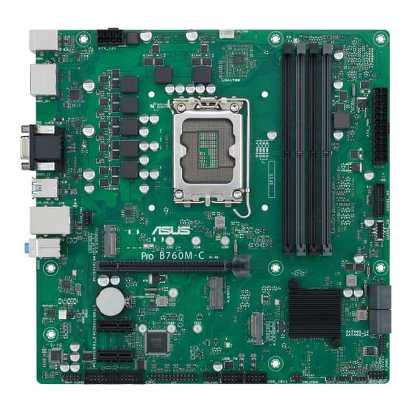 ASUS PRO B760M-C-CSM - Intel - LGA 1700 - Intel® Celeron® - Intel® Core™ i3 - Intel® Core™ i5 - Intel® Core™ i7 - Intel® Core™ i9,... - LGA 1700 - DDR