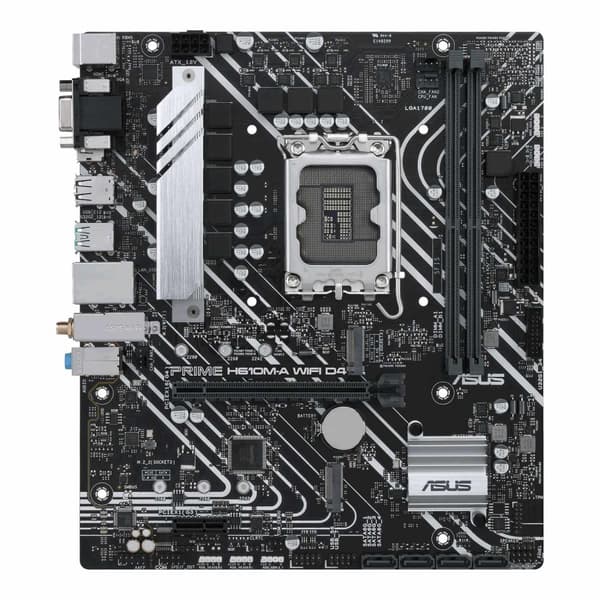 ASUS PRIME H610M-A WIFI D4 - Emolevy - mikro-ATX - LGA1700-liitäntä - H610-piirisarja - USB 3.2 Gen 1, USB 3.2 Gen 2 - Gigabit LAN, Wi-Fi, Bluetooth -
