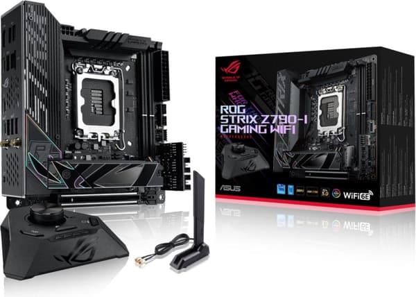 ASUS ROG STRIX Z790-I GAMING WIFI - Emolevy - Mini-ITX - LGA1700-liitäntä - Z790-piirisarja - USB 3.2 Gen 1, USB 3.2 Gen 2, USB4, USB-C 3.2 Gen2, USB-