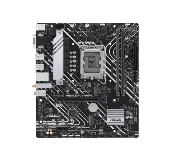 ASUS PRIME H610M-A WIFI , Prosessoriperhe Intel H610, Prosessorikanta 1 x LGA1700 Kanta, 2 DIMM-paikkaa - DDR5, ei-ECC, puskuroimaton, Tuetut kiintole
