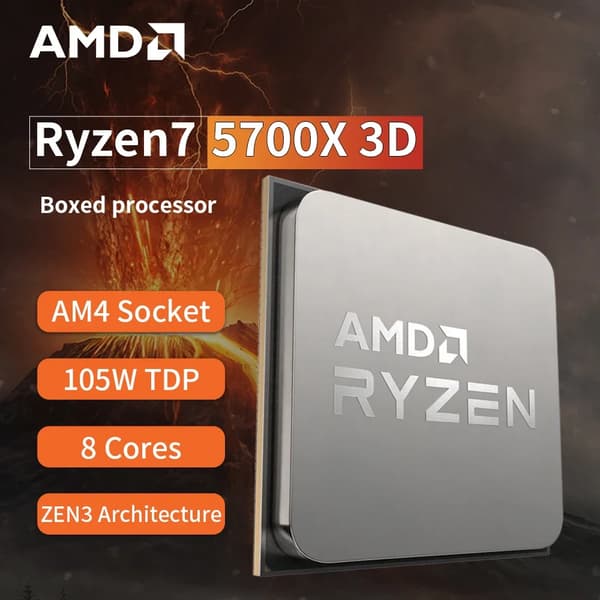 AMD Ryzen 7 5700X3D -prosessori, 8 ydintä, 16 säiettä, DDR5-tuki