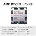 Miniatyrbild 3 av 4: AMD Ryzen 5 7500F CPU, 6 kärnor, 12 trådar, 5,0 GHz max boost