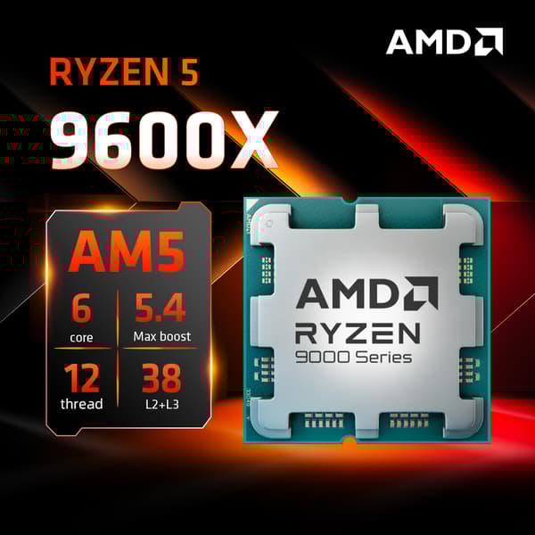AMD Ryzen 5 9600X, 6-Core, 12-Tråd