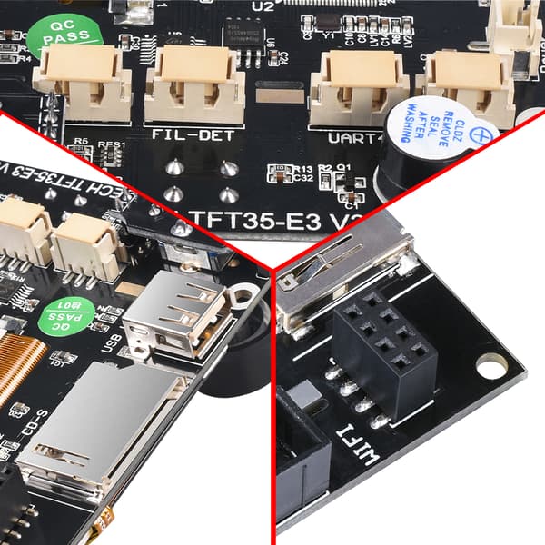 3D Printer Motherboard med TFT35 Touch Screen, 12/24V Strøm, TMC2209 Driver