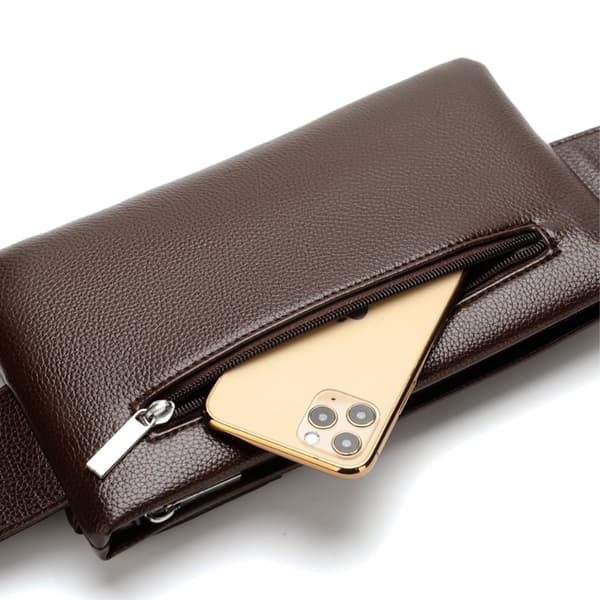 Crossbody Brysttaske Talje Fanny Pack Med Hul til Hovedtelefoner - Sort
