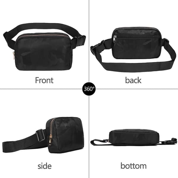 Brystmidjeveske Sport Casual Crossbody Bag - Svart Camouflage