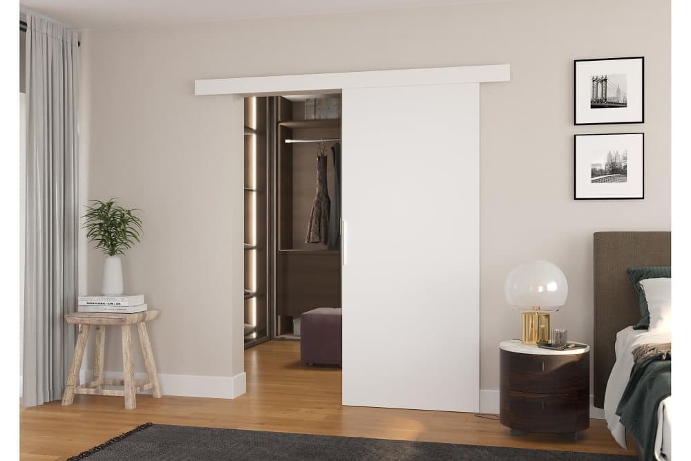 DANNIKA Skjutdörr Garderob 96x205 cm Vit