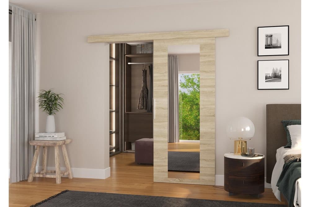 RAHAN Skjutdörr Garderob 86x205 cm Sonomaek