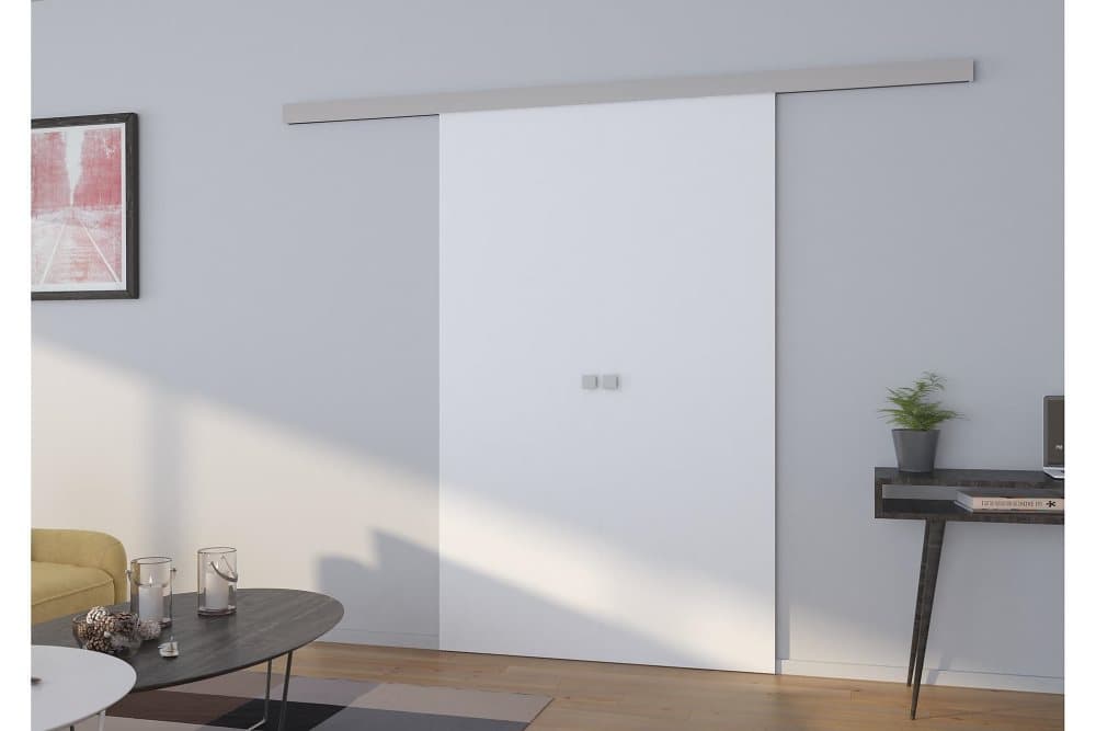 TOPIO Skjutdörr Garderob 126x205 cm Vit