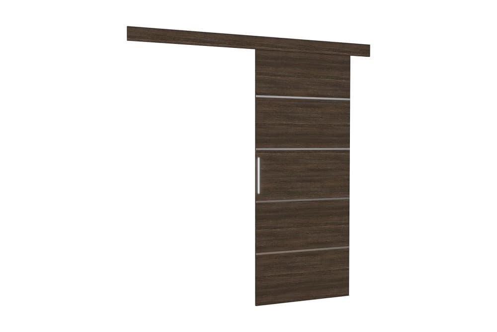 NUESTRA Skjutdörr Garderob 86x205 cm Mörkbrun
