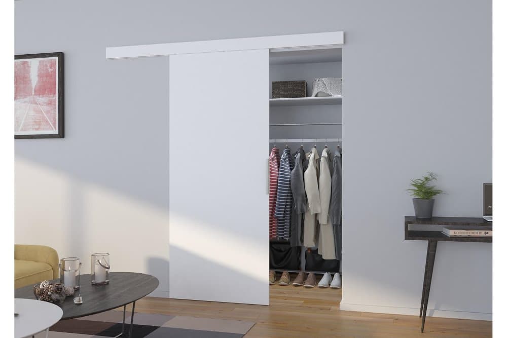 PIASA Skjutdörr Garderob 96x205 cm Vit