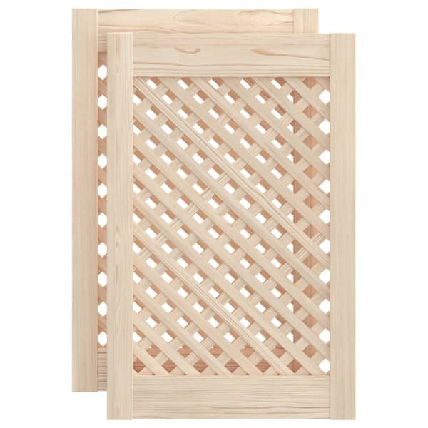vidaXL Skåpluckor gallerdesign 2 st 39,5x61,5 cm massiv furu
