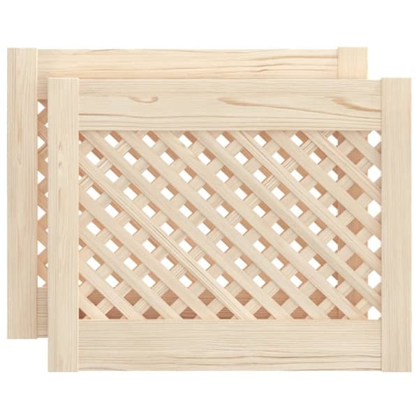 vidaXL Skåpluckor gallerdesign 2 st 49,5x39,5 cm massiv furu