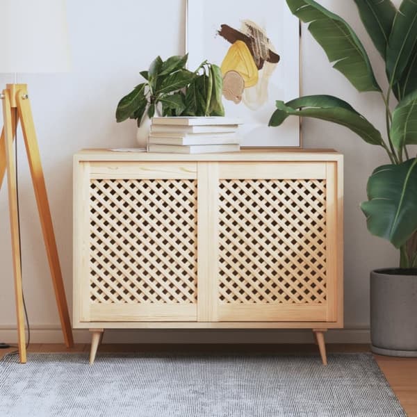 vidaXL Skåpluckor gallerdesign 2 st 49,5x61,5 cm massiv furu