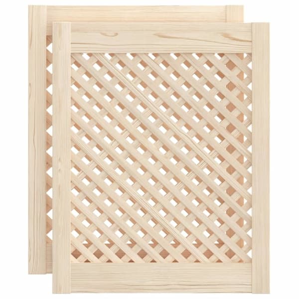 vidaXL Skåpluckor gallerdesign 2 st 49,5x61,5 cm massiv furu