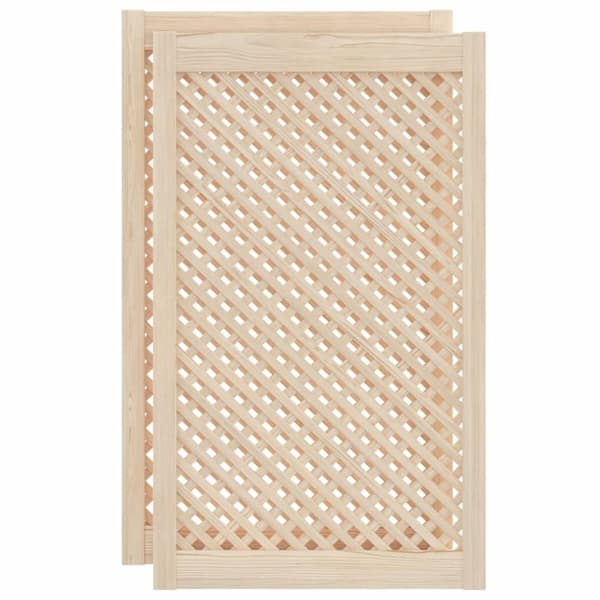 vidaXL Skåpluckor gallerdesign 2 st 59,5x99 cm massiv furu