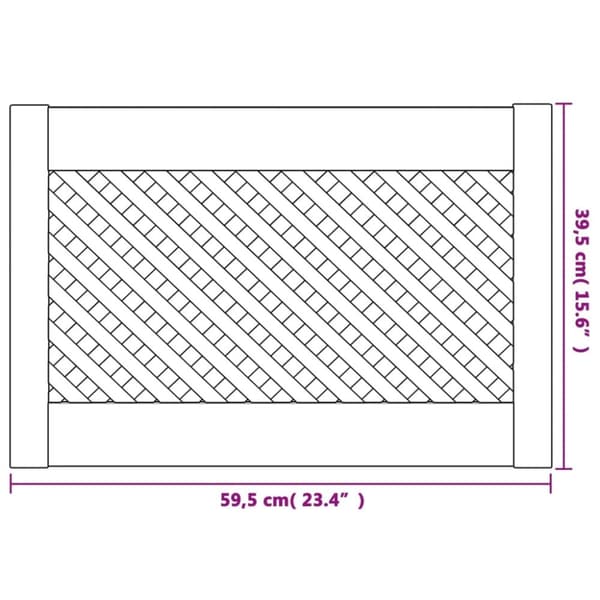 vidaXL skabslåger 2 stk. 59,5x39,5 cm gitterdesign massivt fyrretræ