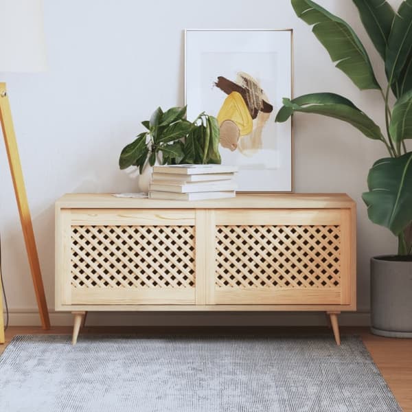 vidaXL skabslåger 2 stk. 59,5x39,5 cm gitterdesign massivt fyrretræ