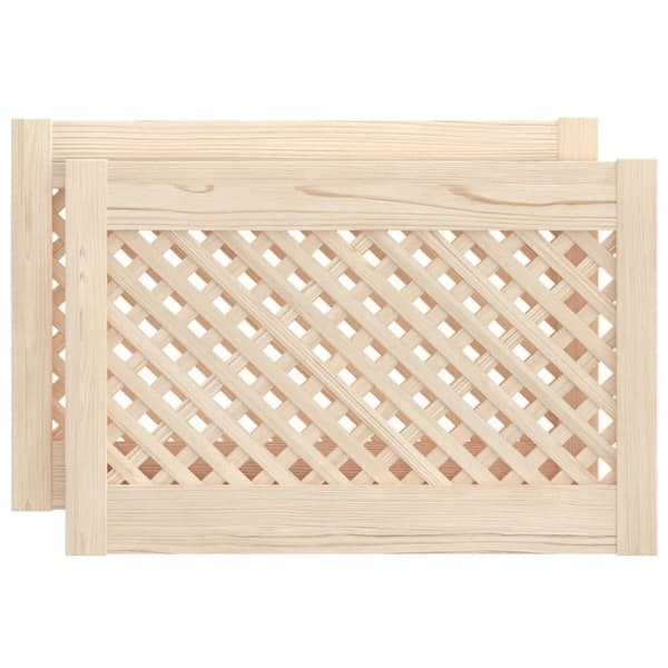 vidaXL skabslåger 2 stk. 59,5x39,5 cm gitterdesign massivt fyrretræ