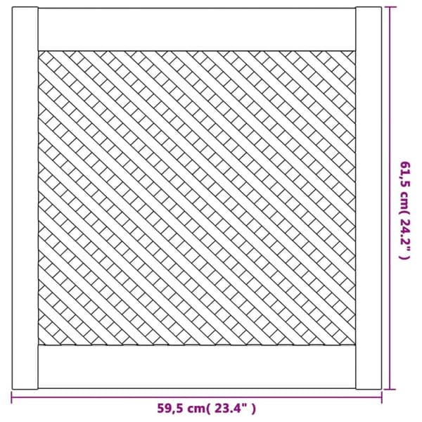 vidaXL skabslåger 2 stk. 59,5x61,5 cm gitterdesign massivt fyrretræ