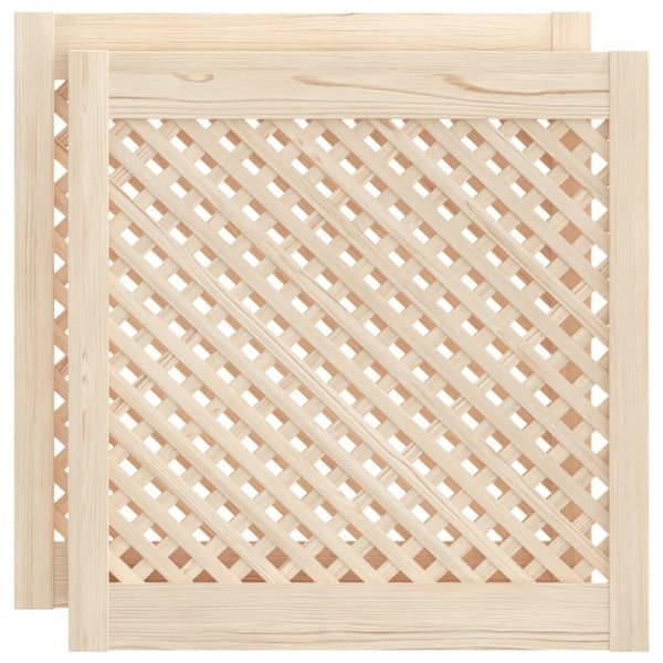 vidaXL skabslåger 2 stk. 59,5x61,5 cm gitterdesign massivt fyrretræ