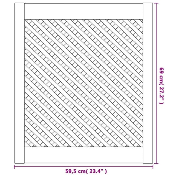 vidaXL skabslåger 2 stk. 59,5x69 cm gitterdesign massivt fyrretræ