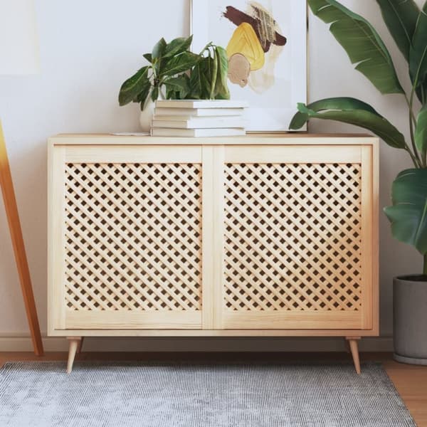 vidaXL skabslåger 2 stk. 59,5x69 cm gitterdesign massivt fyrretræ