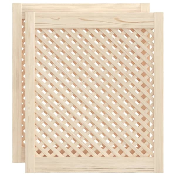 vidaXL skabslåger 2 stk. 59,5x69 cm gitterdesign massivt fyrretræ