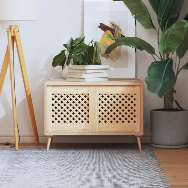vidaXL skabslåger 2 stk. 39,5x39,5 cm gitterdesign massivt fyrretræ