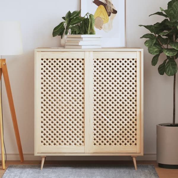 vidaXL skabslåger 2 stk. 49,5x99 cm gitterdesign massivt fyrretræ