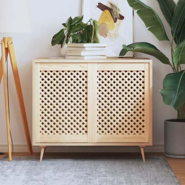 vidaXL skabslåger 2 stk. 49,5x69 cm gitterdesign massivt fyrretræ