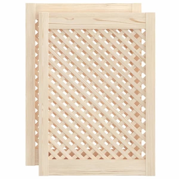 vidaXL skabslåger 2 stk. 49,5x69 cm gitterdesign massivt fyrretræ