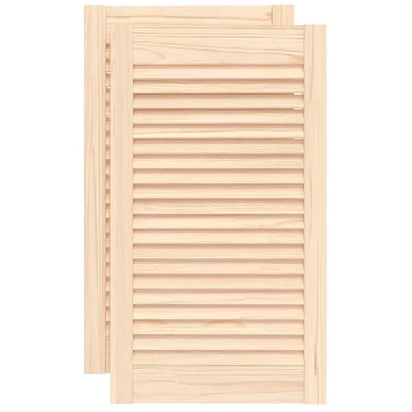 Kaapin ovet säleikkömuotoilu 2 kpl 69x39,4 cm täysi mänty