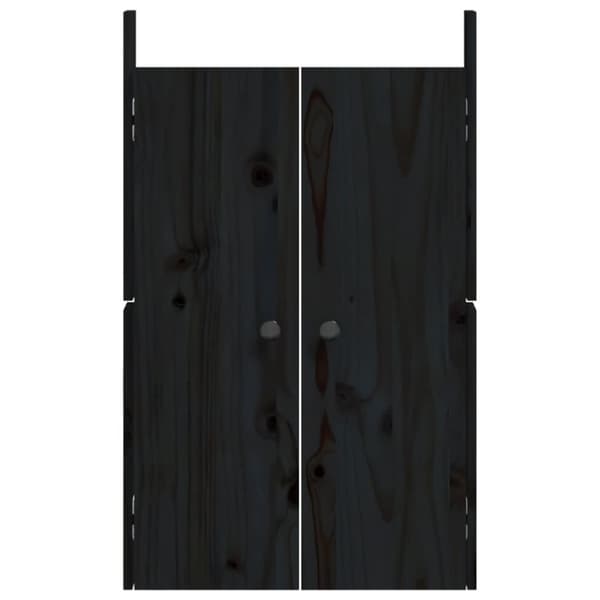 låge til udendørs køkkenskab 2 stk. 50x9x82 cm fyrretræ sort