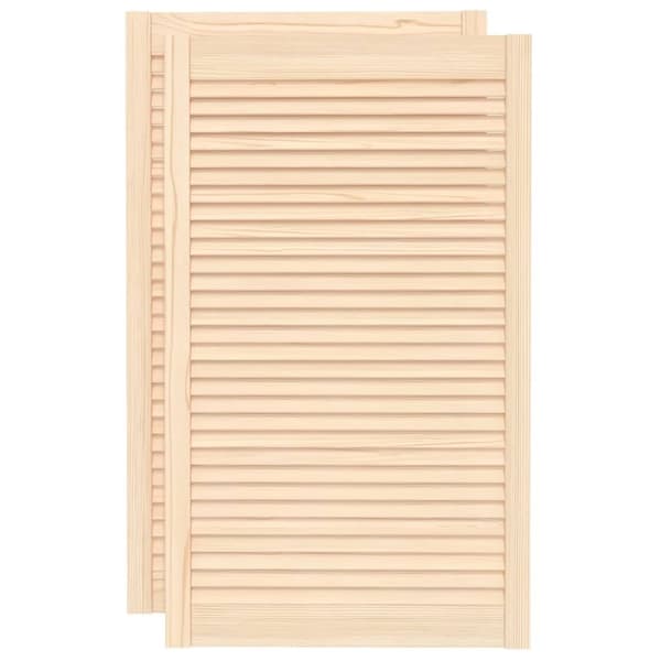 Kaapin ovet säleikkömuotoilu 2 kpl 99,3x59,4 cm täysi mänty