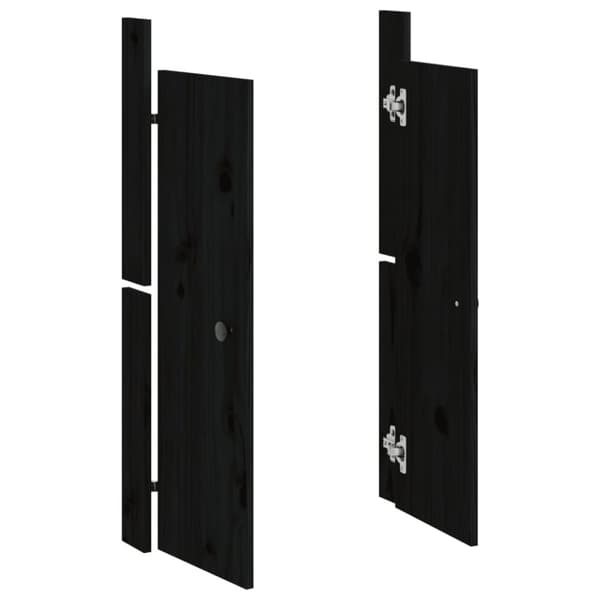 Köksluckor för utomhusbruk svart 50x9x82 cm massiv furu