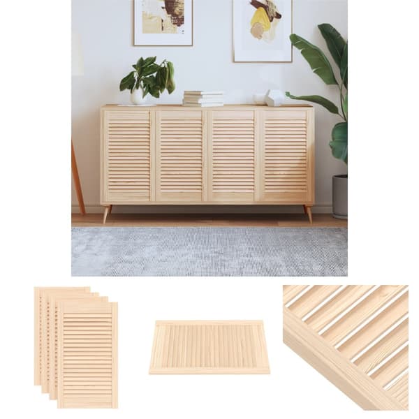 The Living Store skabslåger 4 stk. 69x39,4 cm lameldesign massivt fyrretræ -  Skabsdøre