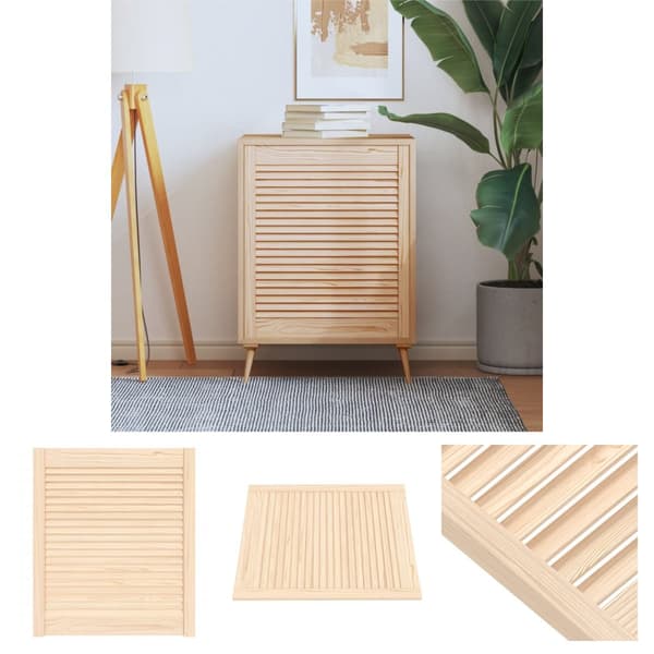 The Living Store skabslåge 69x59,4 cm lameldesign massivt fyrretræ - Skabsdøre