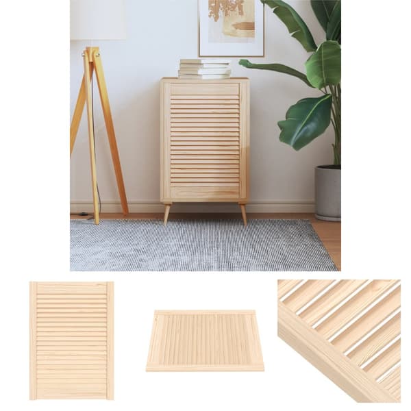 The Living Store skabslåge 69x49,4 cm lameldesign massivt fyrretræ - Skabsdøre
