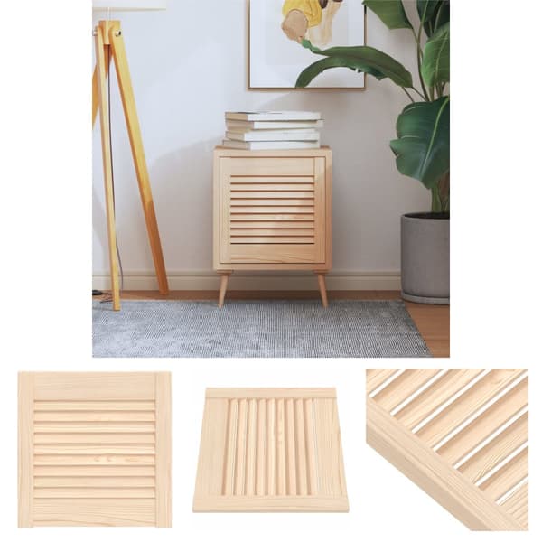 The Living Store skabslåge 39,5x39,4 cm lameldesign massivt fyrretræ - Skabsdøre