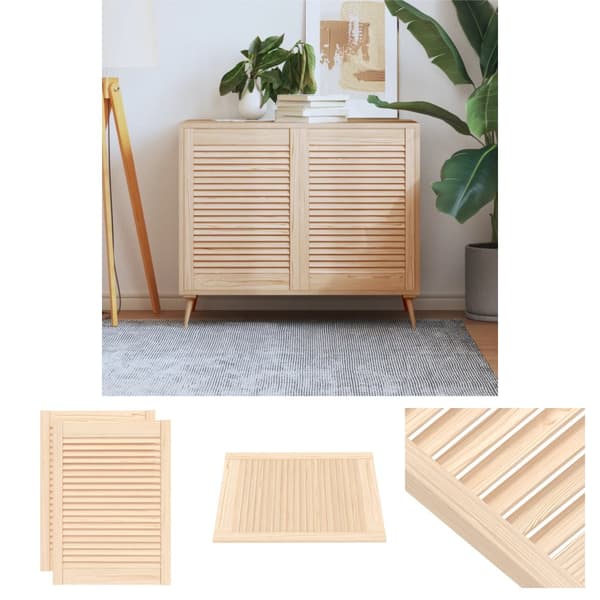 The Living Store skabslåger 2 stk. 69x49,4 cm lameldesign massivt fyrretræ - Skabsdøre