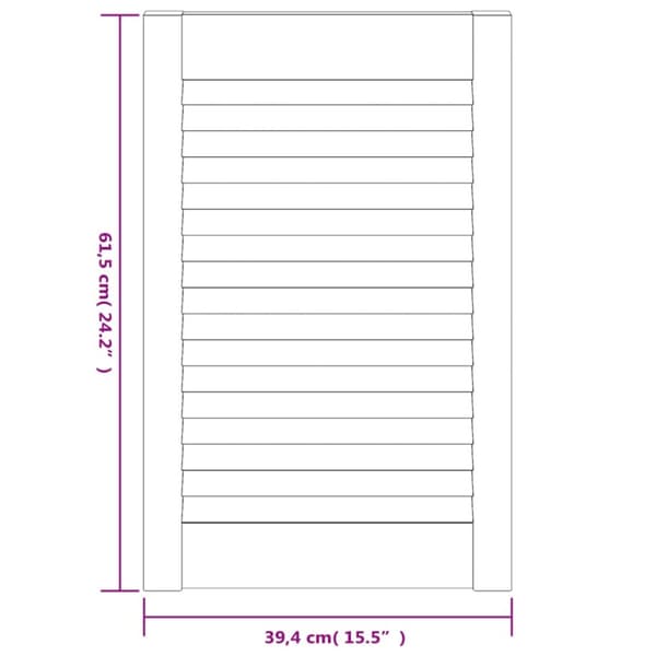 The Living Store skabslåger 2 stk. 61,5x39,4 cm lameldesign massivt fyrretræ - Skabsdøre