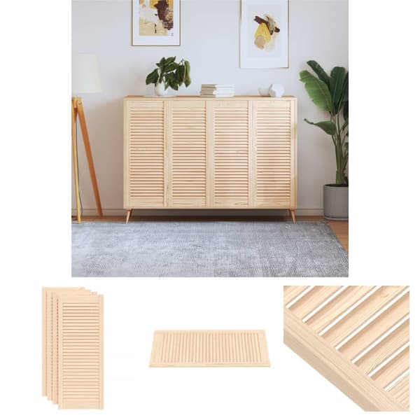 The Living Store skabslåger 4 stk. 99,3x39,4 cm lameldesign massivt fyrretræ -  Skabsdøre