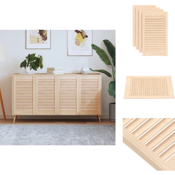 Skabsdøre - Living skabslåger 4 stk. 69x39,4 cm lameldesign massivt fyrretræ