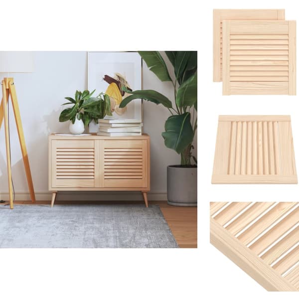 Skabsdøre - Living skabslåger 2 stk. 39,5x39,4 cm lameldesign massivt fyrretræ
