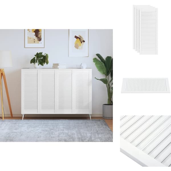 Skabsdøre - Living skabslåger 4 stk. 99,3x39,4 cm lameldesign massivt fyr hvid